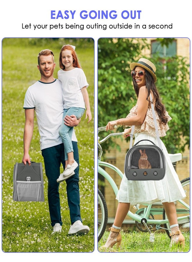 Bissap Guinea Pig Carrier Bag, Portable Small Animal Carrier Pouch for Hamster Chinchilla Rabbit Gerbil Hedgehog Sugar Glider Outgoing Travel Carrying Case - Grey - Image 5